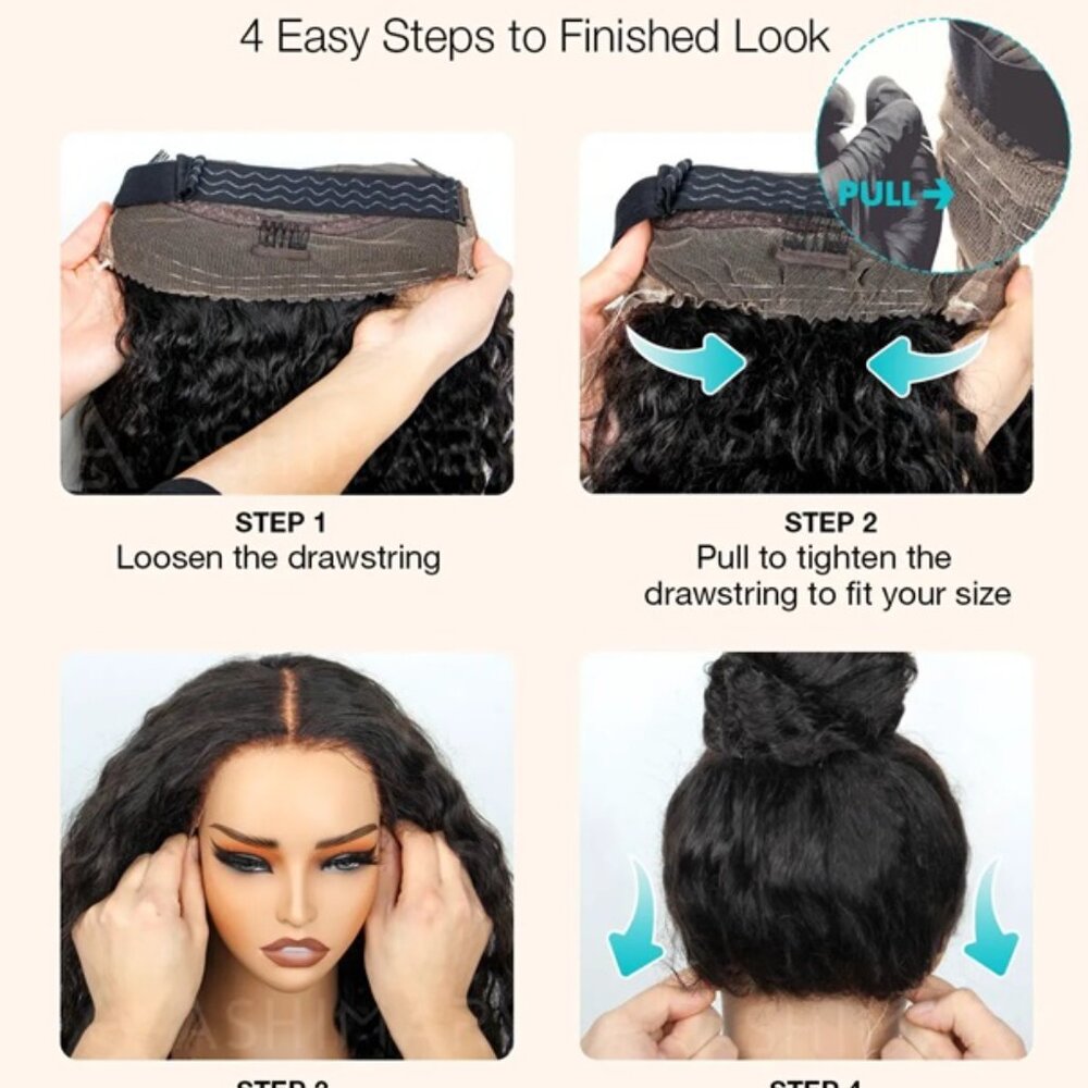 New Ashimary 22" 100% Human Hair Light Yaki Invisi-Strap™ 360 Lace Wig - Picture 2 of 10